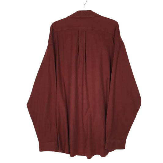 Mens Burgundy L.L.Bean Thick Flannel  Shirt