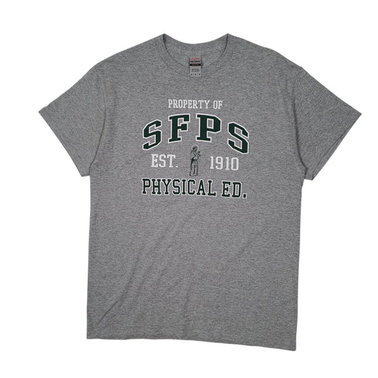 Mens Grey Gildan SFPS Physical Education Short Sleeve T Shirt