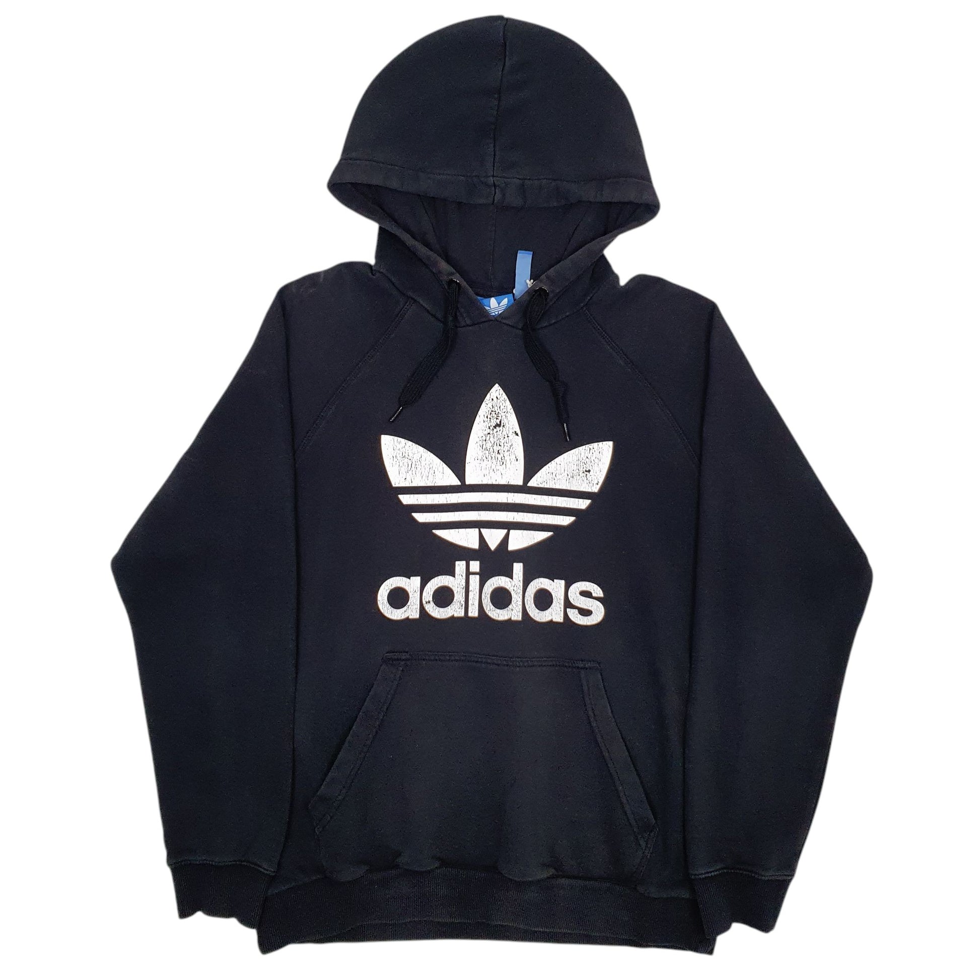 Mens Black Adidas Spellout Hoodie Jumper