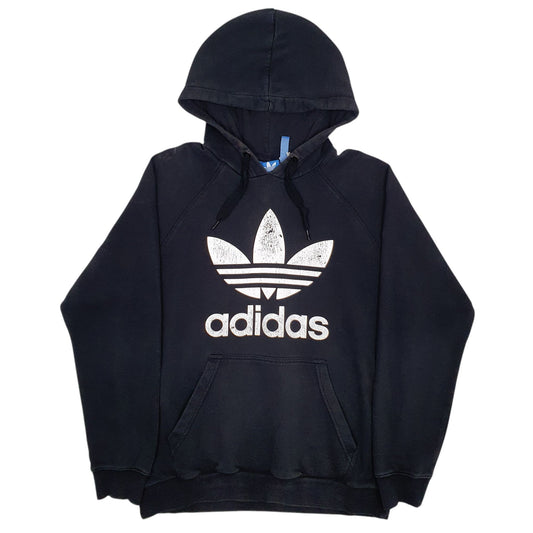 Mens Black Adidas Spellout Hoodie Jumper