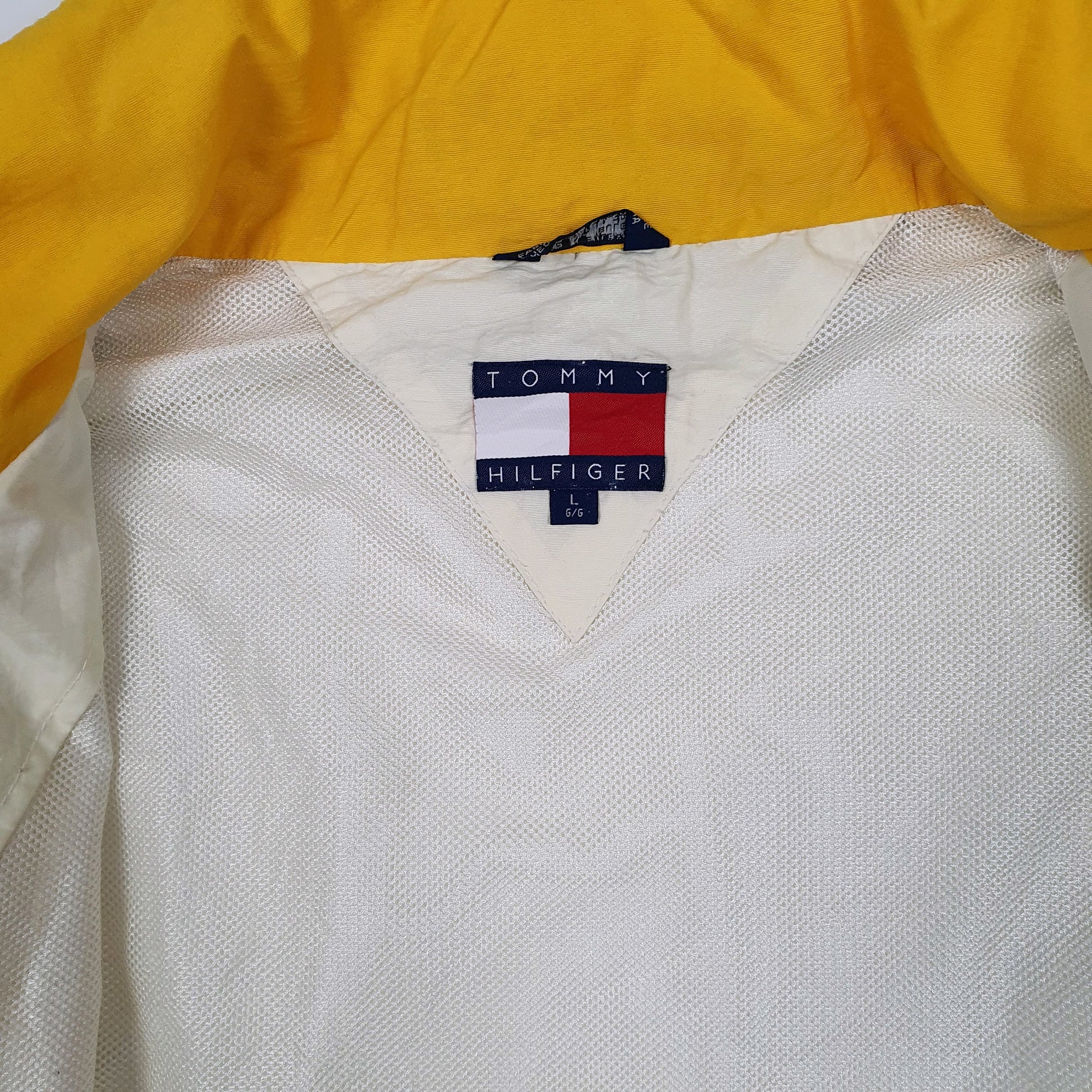 Mens Cream Tommy Hilfiger Vintage 00s Quarter Zip Coat