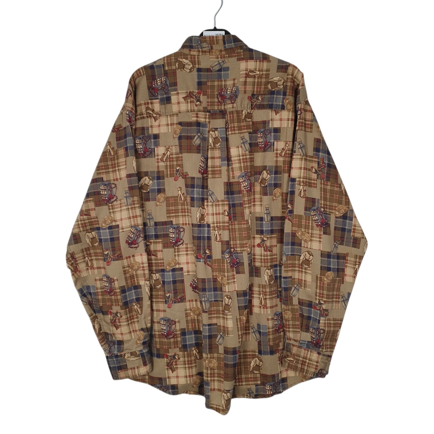 Mens Brown Woolrich Patchwork  Shirt
