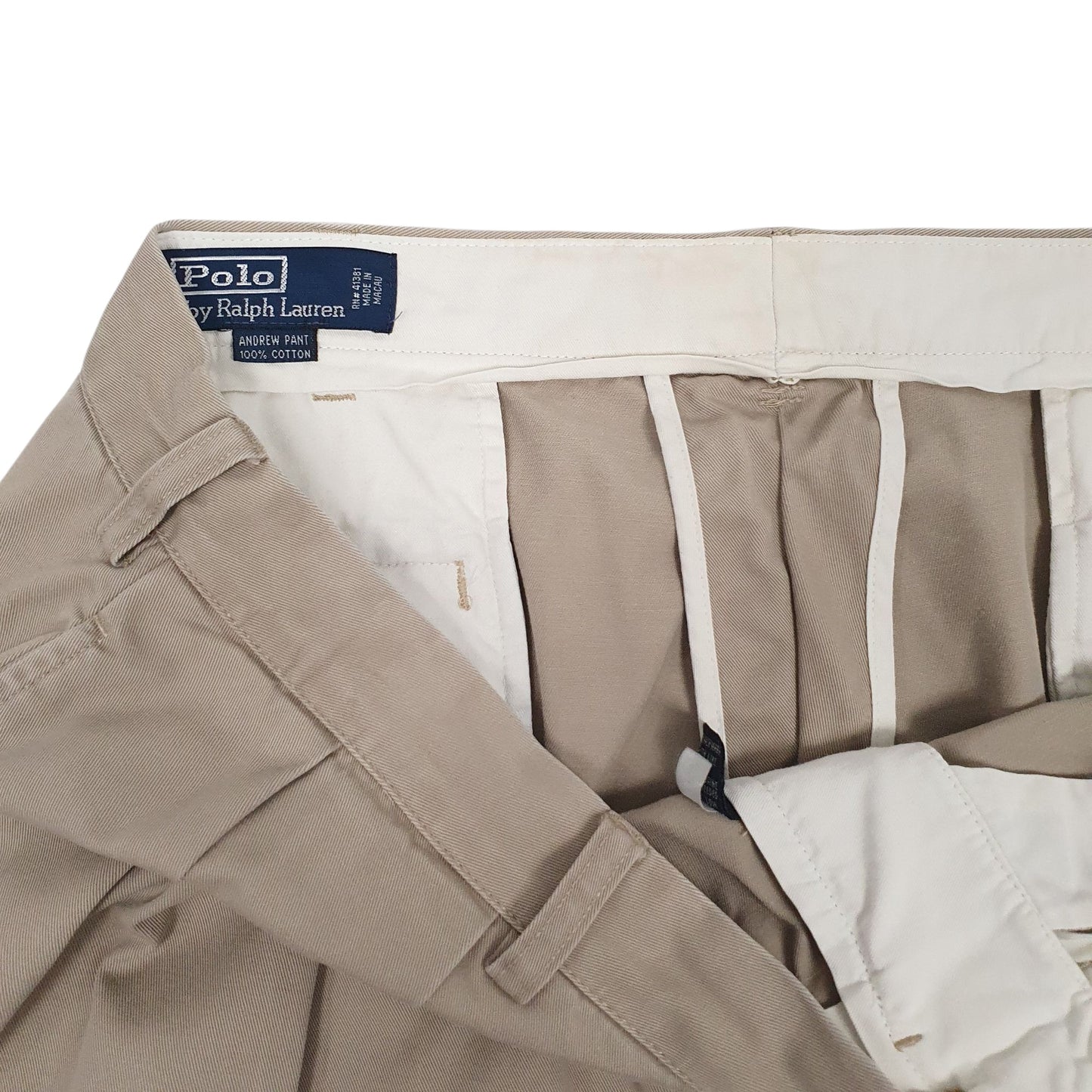 Mens Brown Polo Ralph Lauren Andrew Plant Pleated 90s  Trousers