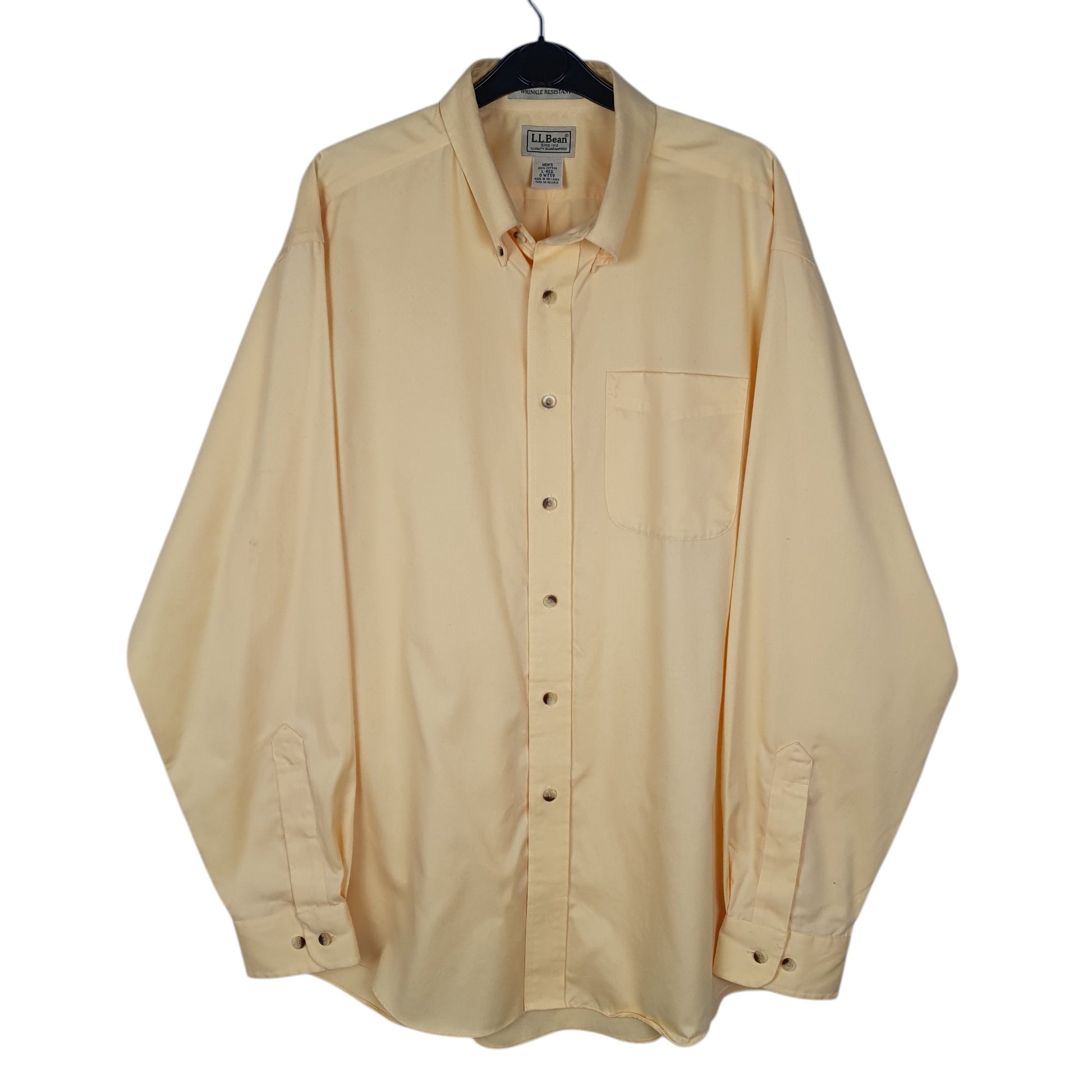 Mens Yellow L.L.Bean  Long Sleeve Shirt