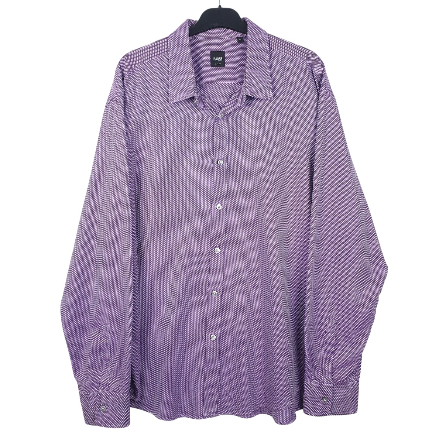 Mens Purple Hugo Boss  Long Sleeve Shirt