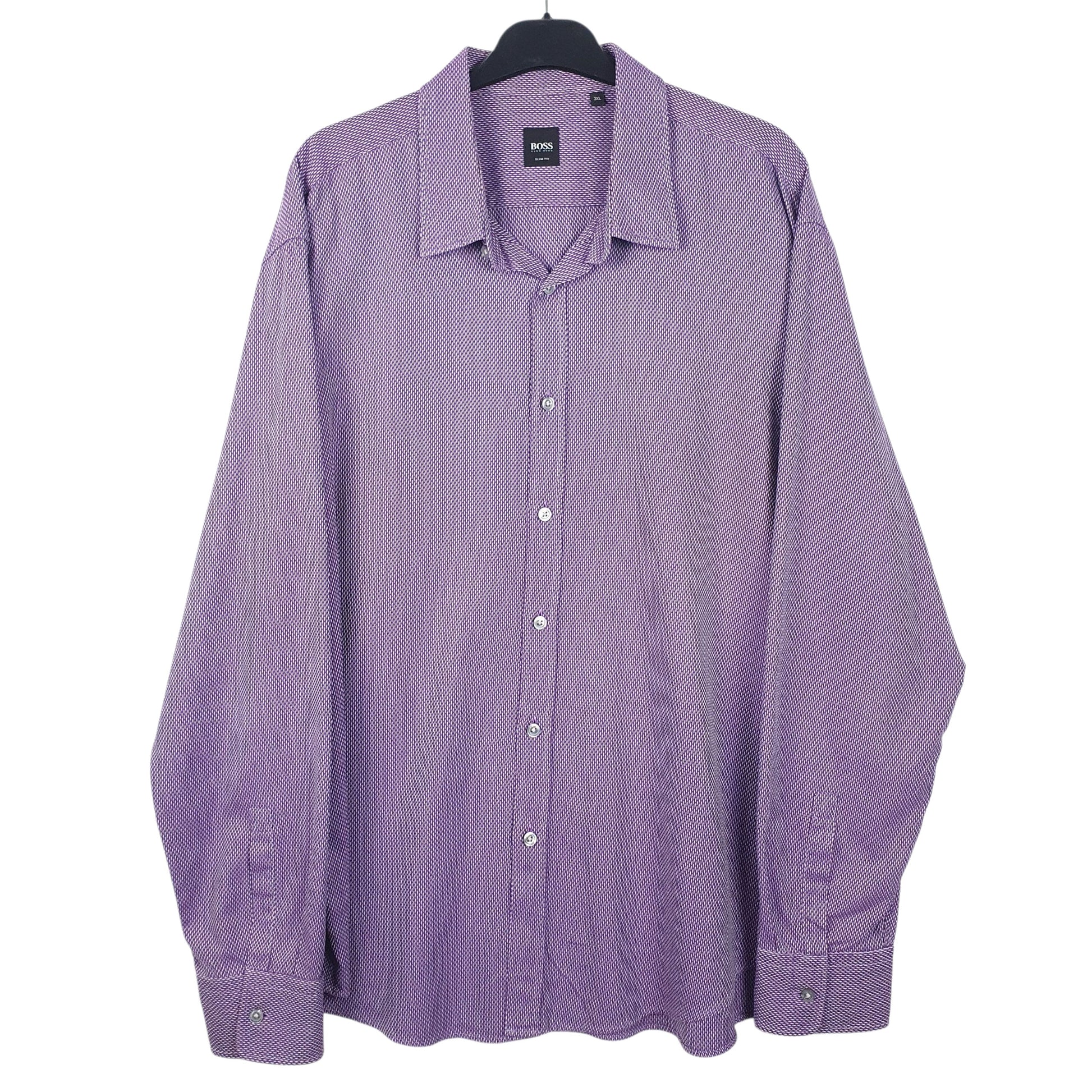 Mens Purple Hugo Boss  Long Sleeve Shirt