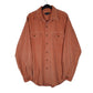 Mens Orange Landsend Thick Corduroy Long Sleeve Shirt