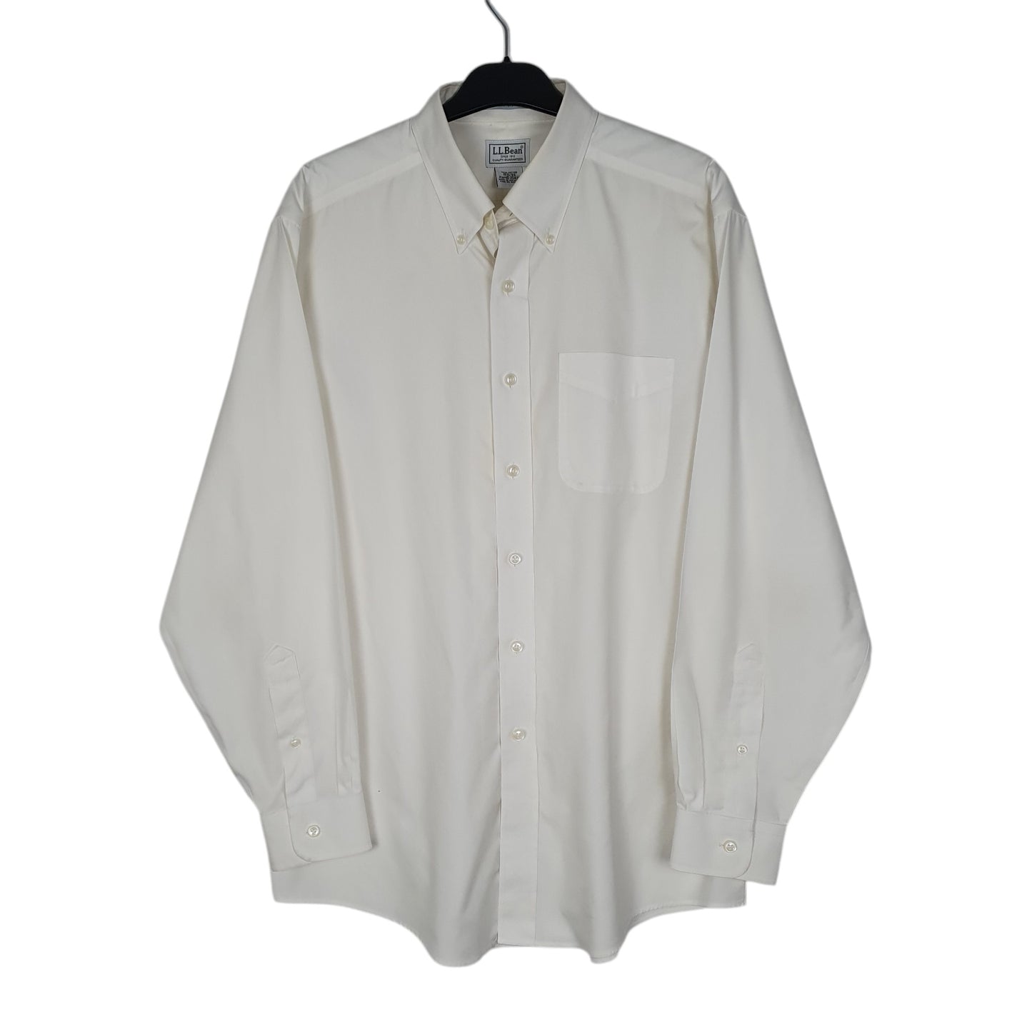Mens White L.L.Bean  Long Sleeve Shirt