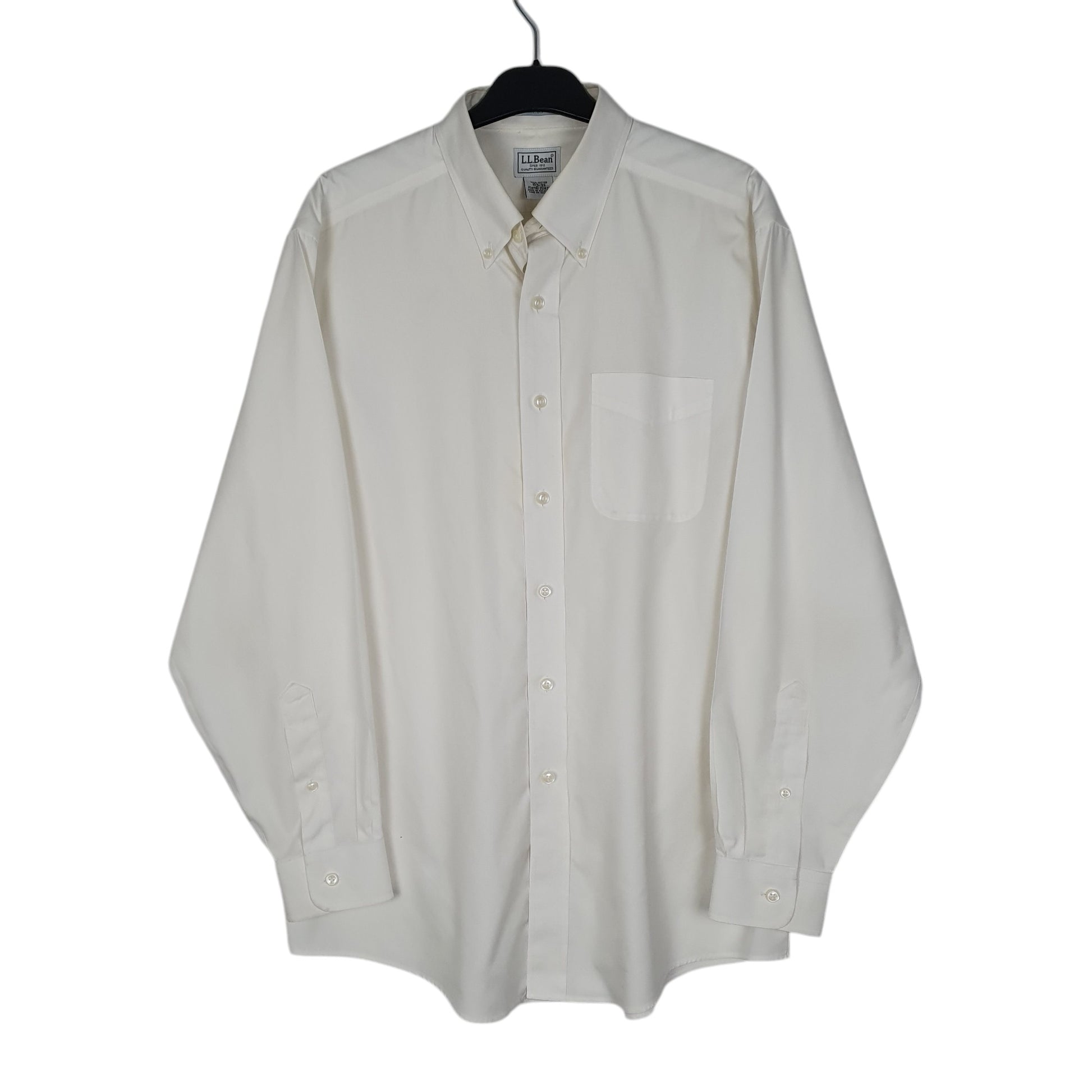 Mens White L.L.Bean  Long Sleeve Shirt