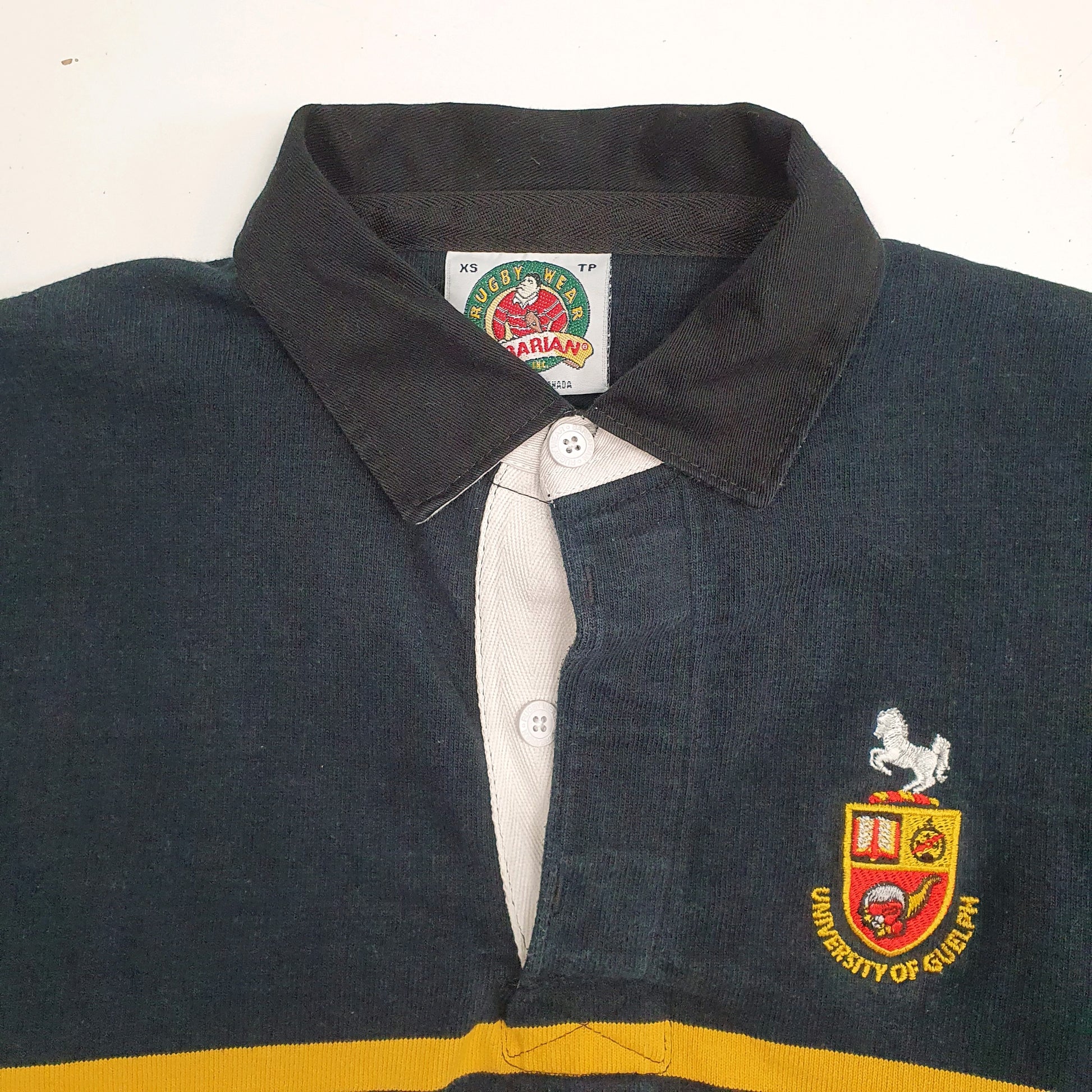 Mens Black Barbarian Guelph University Rugby  Polo Shirt