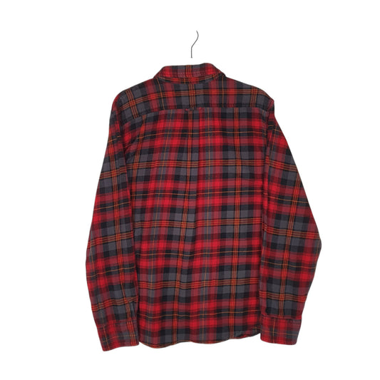 Mens Red Woolrich Thick Flannel Plaid  Shirt
