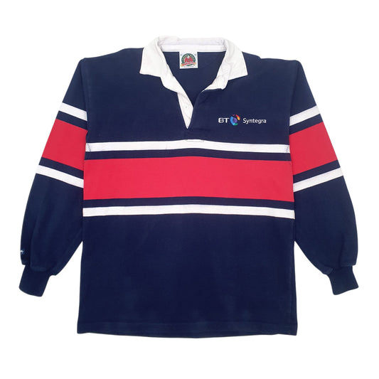 Mens Navy Barbarian BT Rugby Long Sleeve Polo Shirt