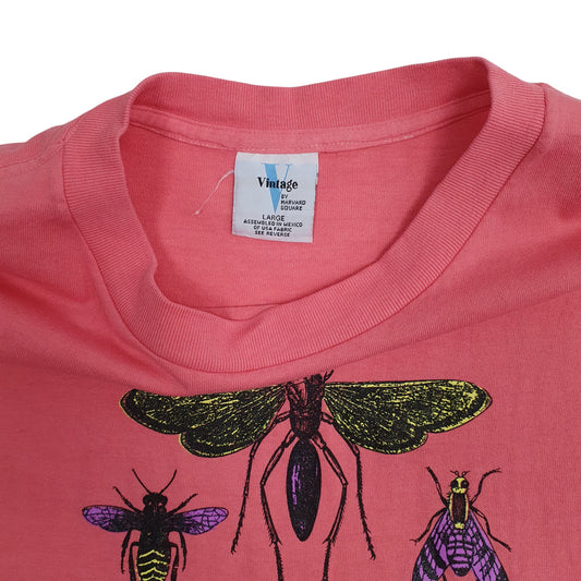 Mens Pink Harvard Square Single Stitch Vintage 90s Nature  T Shirt