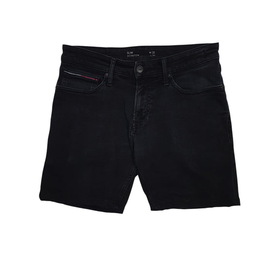 Mens Black Tommy Hilfiger Slim Denim Shorts