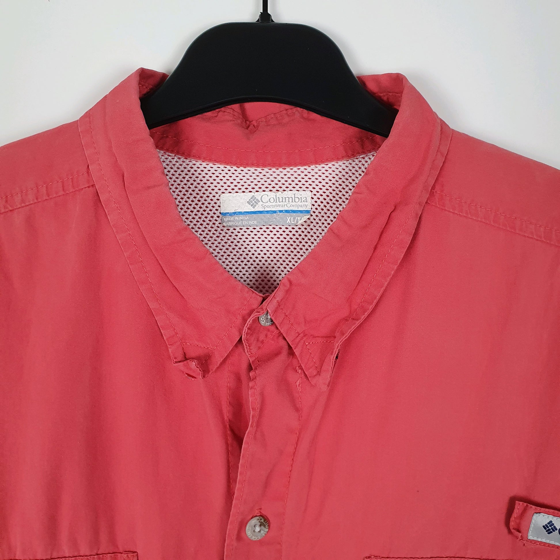 Mens Pink Columbia Sportswear Company PFG Fishing  Shirt