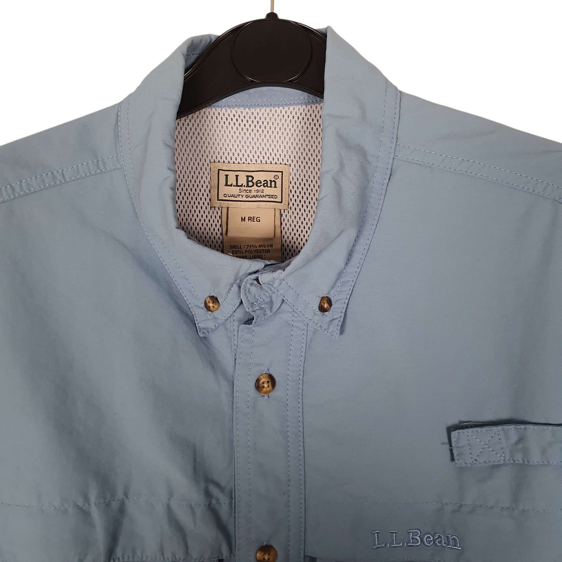 Mens Blue L.L.Bean Walking Hiking  Shirt