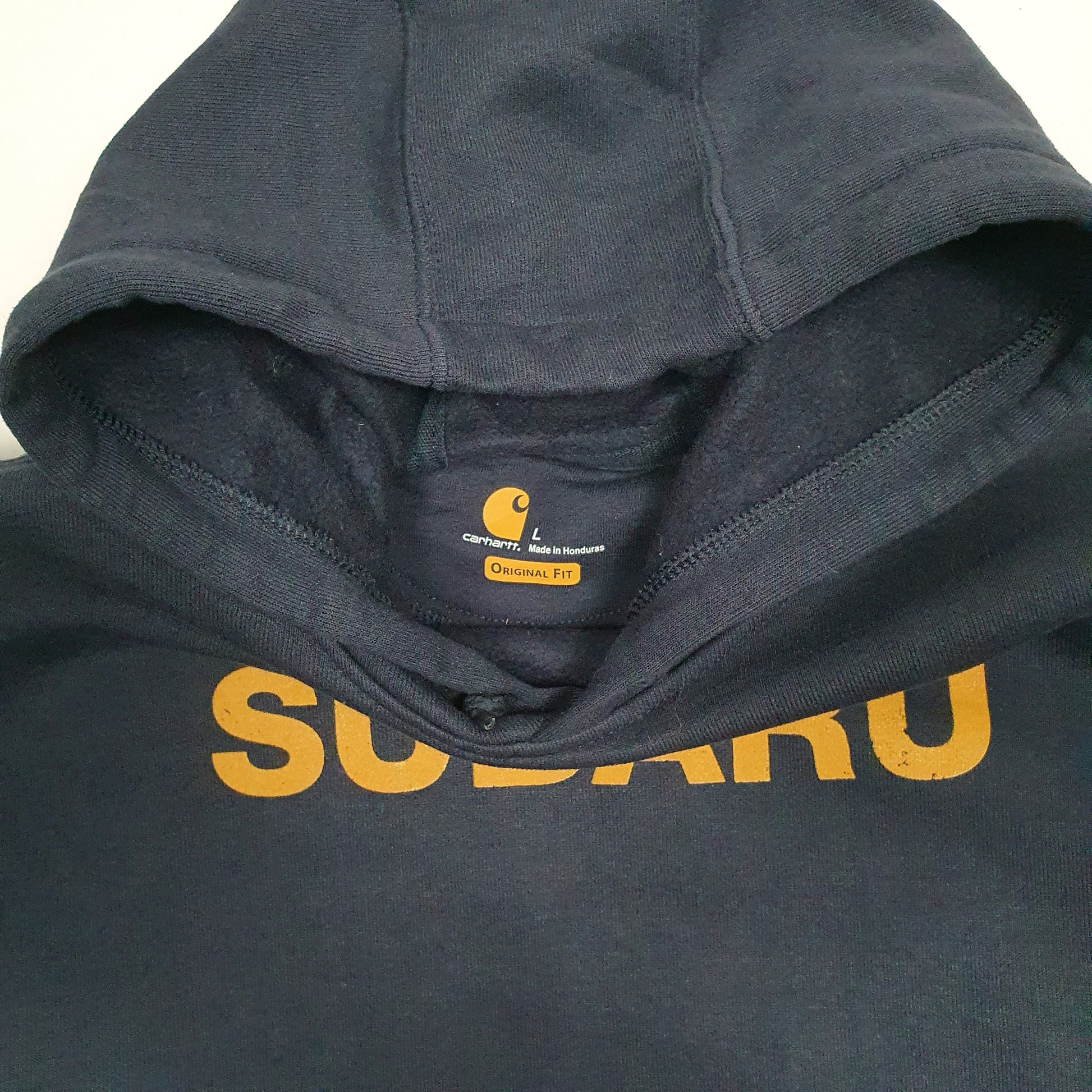 Mens Navy Carhartt Subaru Hoodie Jumper