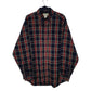 Mens Navy L.L.Bean Thick Flannel Plaid Long Sleeve Shirt