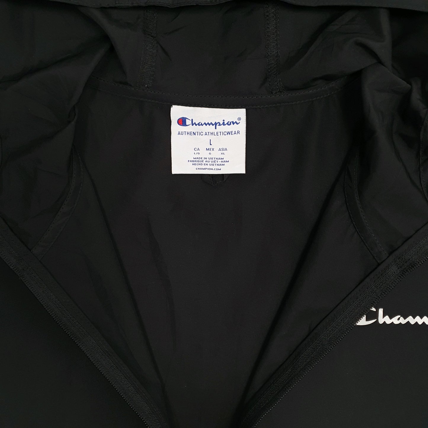 Mens Black Champion Pullover  Coat