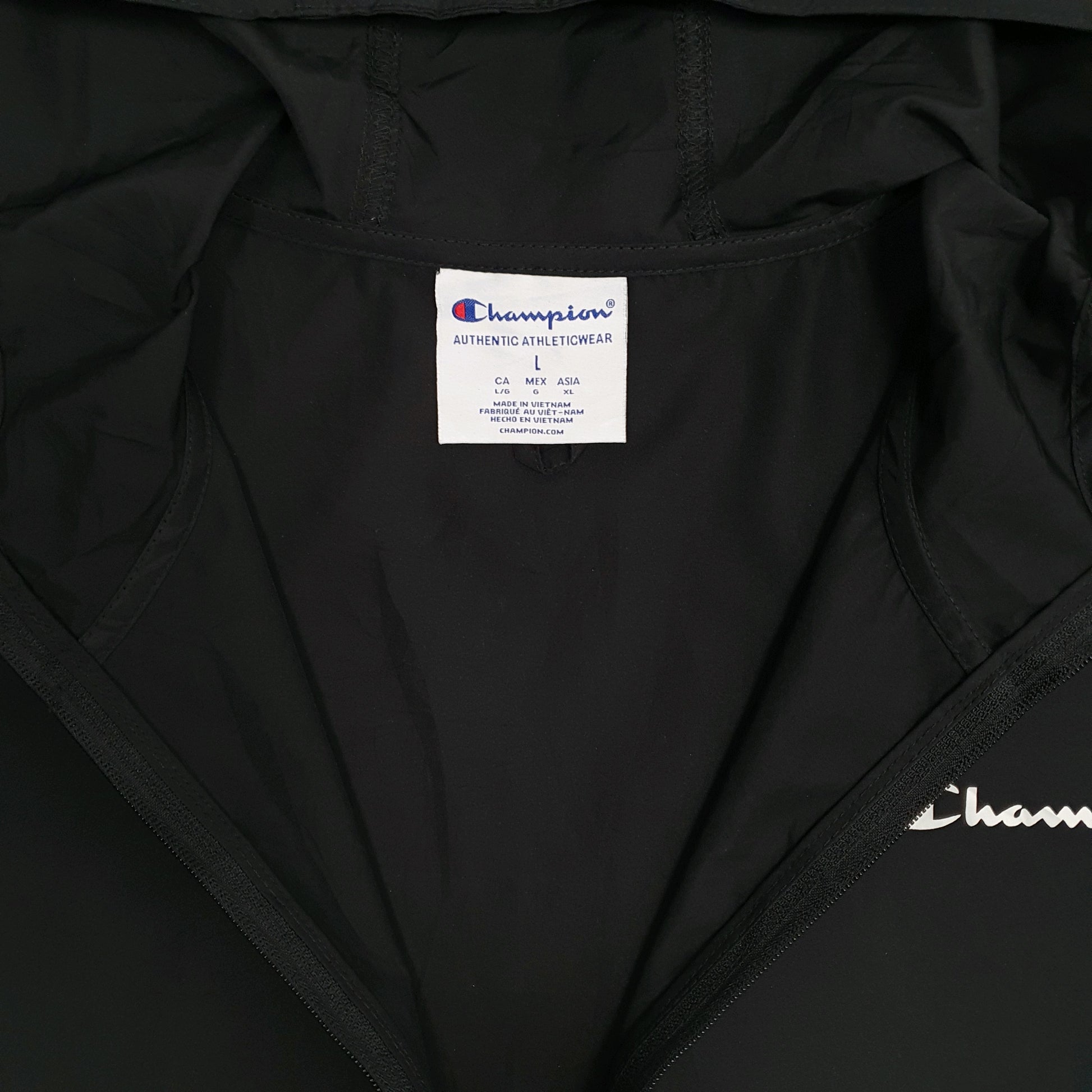 Mens Black Champion Pullover  Coat