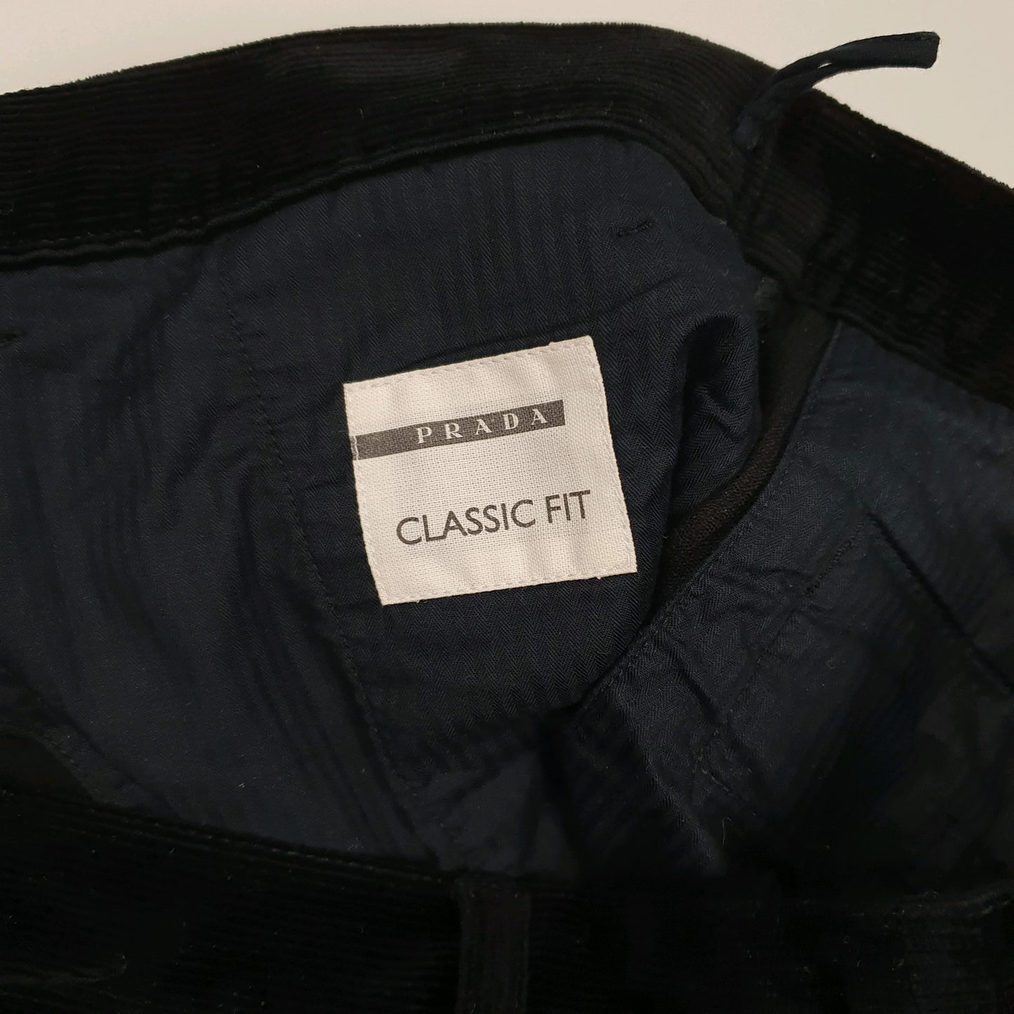 Mens Black Prada Classic Fit Quarter Zip Trousers