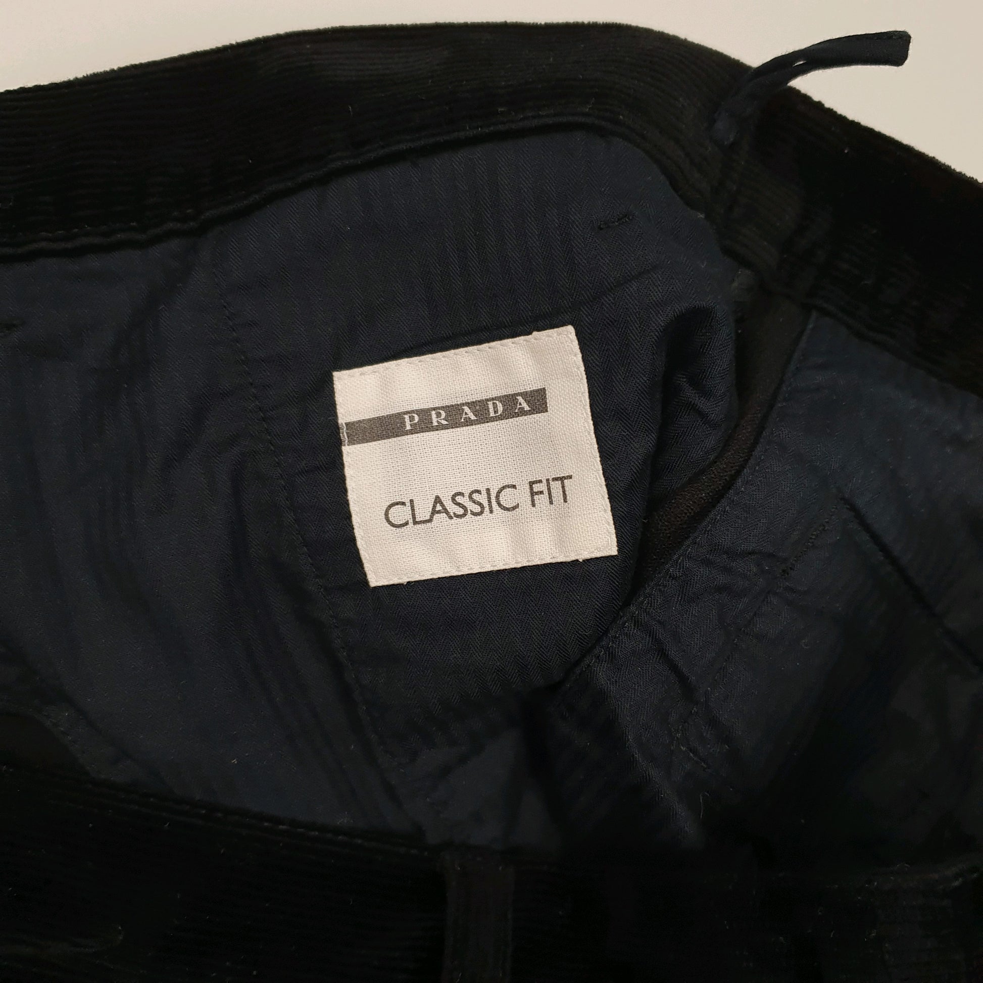 Mens Black Prada Classic Fit Quarter Zip Trousers