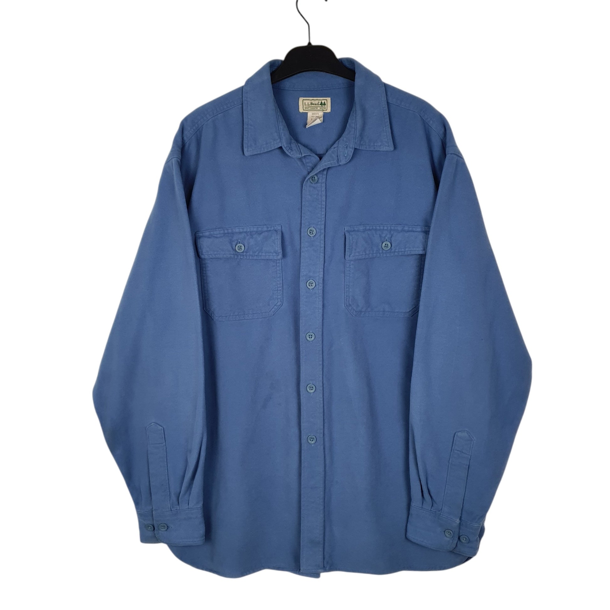 Mens Blue L.L.Bean Chamois Long Sleeve Shirt