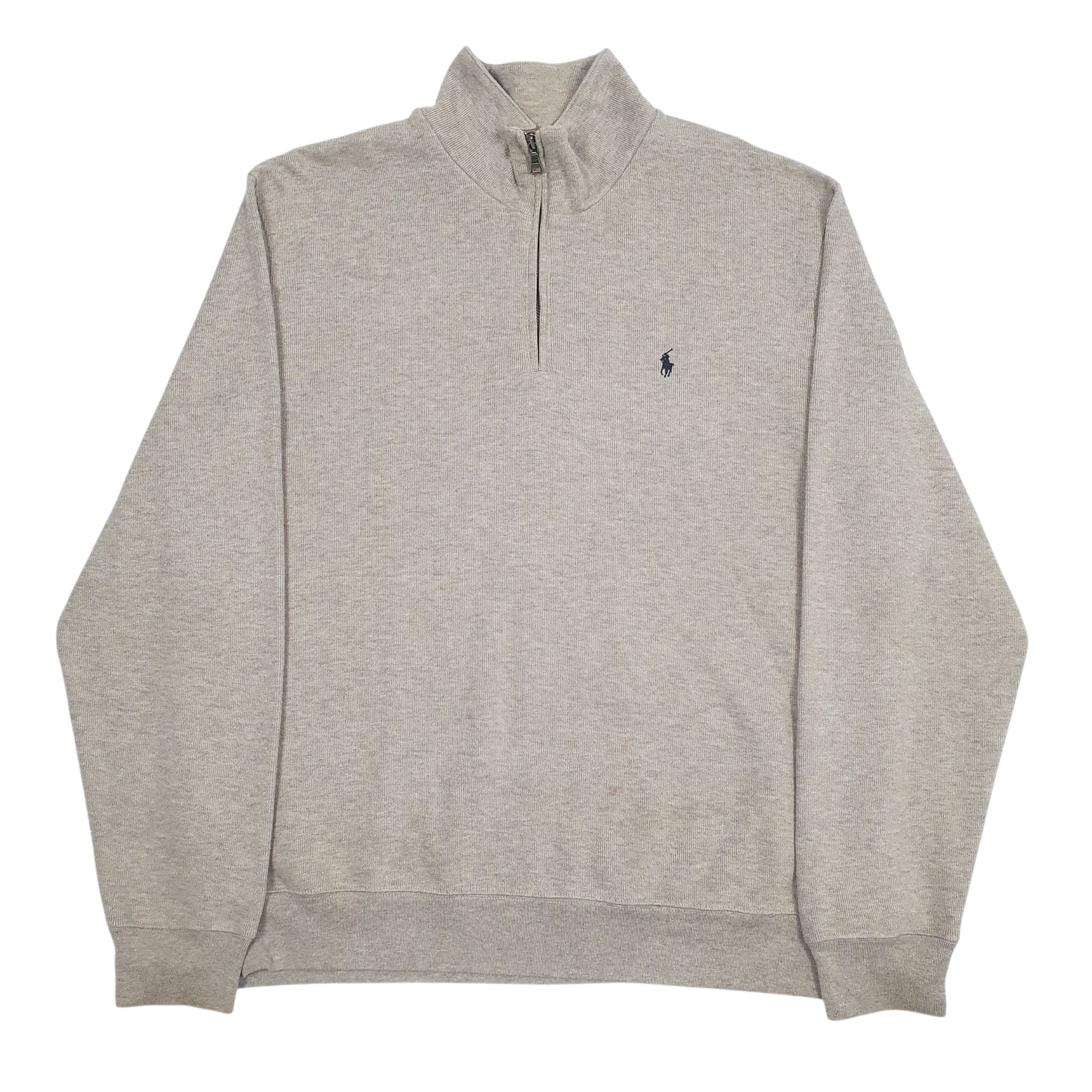 Mens Grey Polo Ralph Lauren  Quarter Zip Jumper