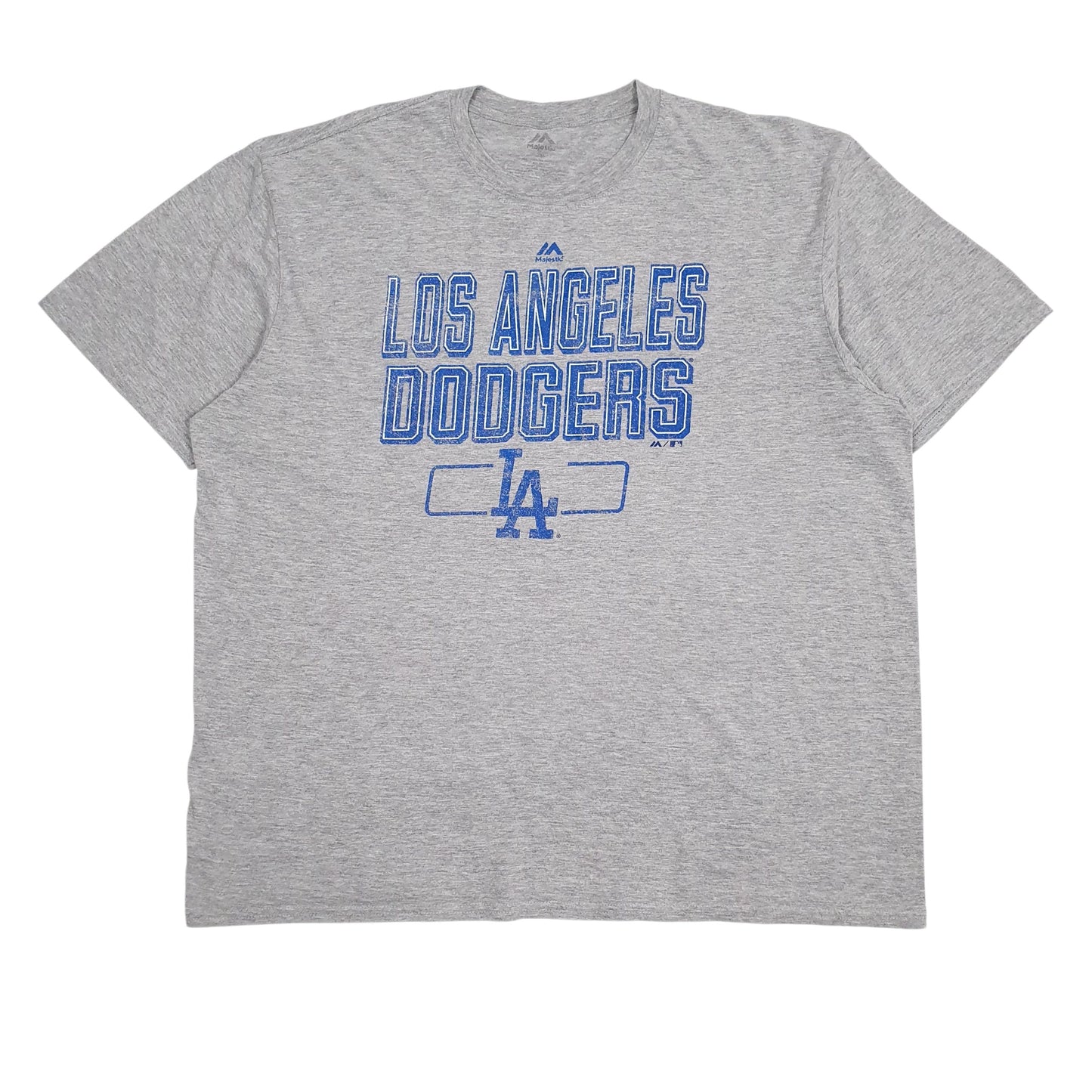 Mens Grey Majestic MLB LA Dodgers Short Sleeve T Shirt