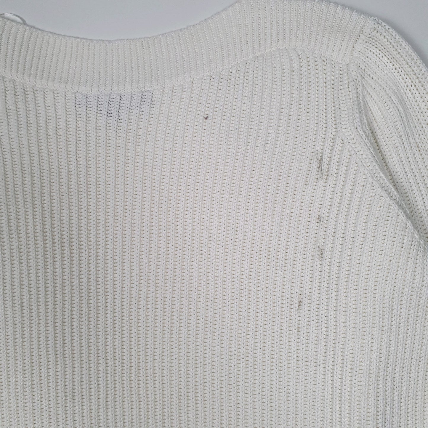 Womens White Tommy Hilfiger Cable Knit Crewneck Jumper