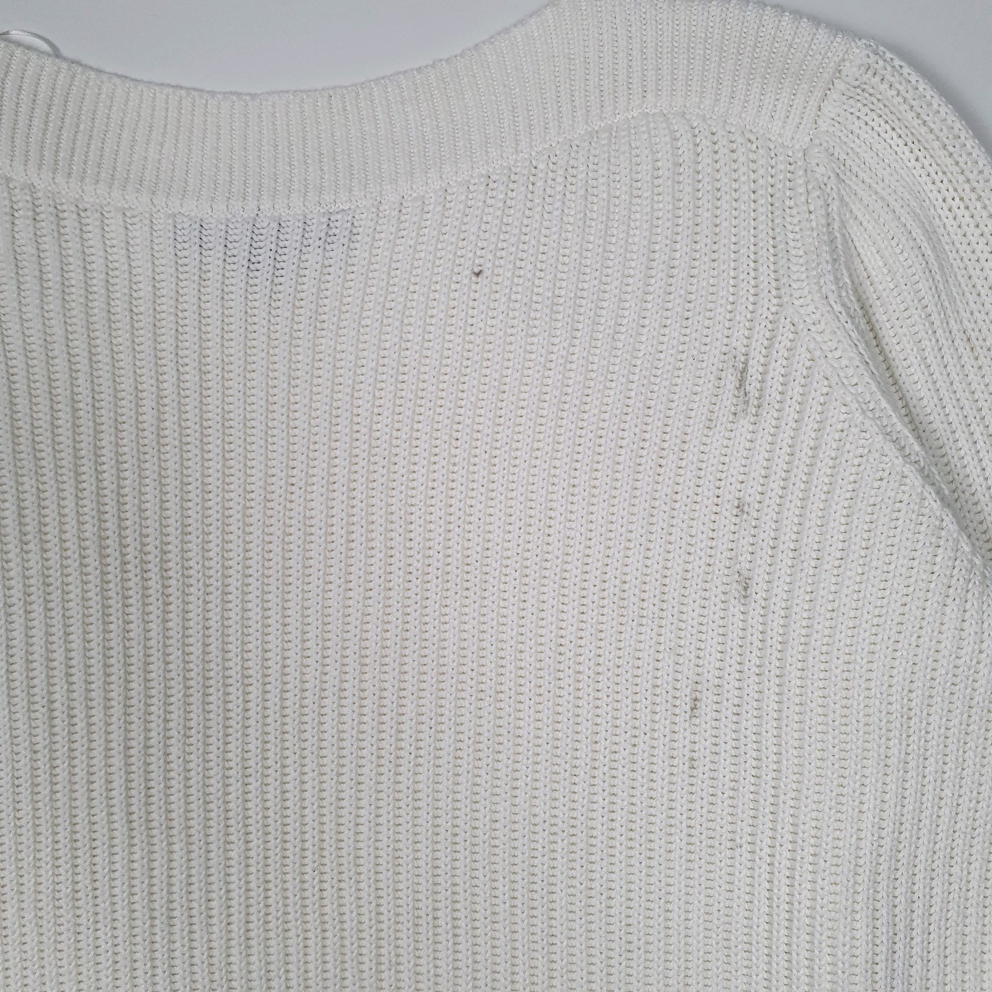 Womens White Tommy Hilfiger Cable Knit Crewneck Jumper