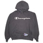 Mens Grey Champion Spellout Hoodie Jumper