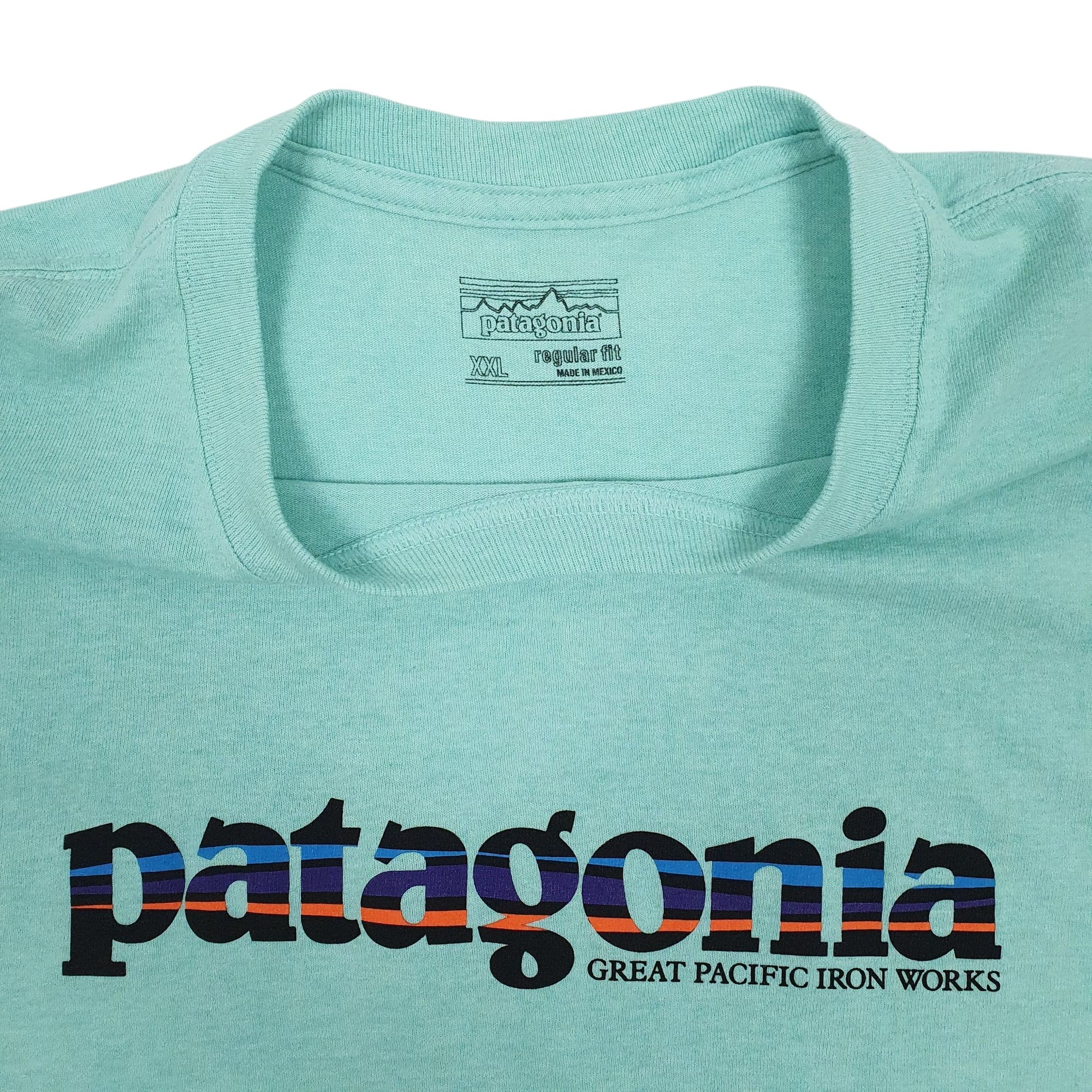 Mens Green Patagonia Spellout  T Shirt