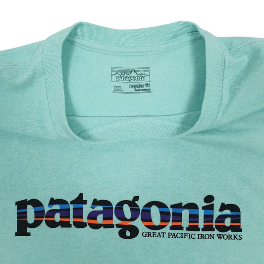 Mens Green Patagonia Spellout  T Shirt