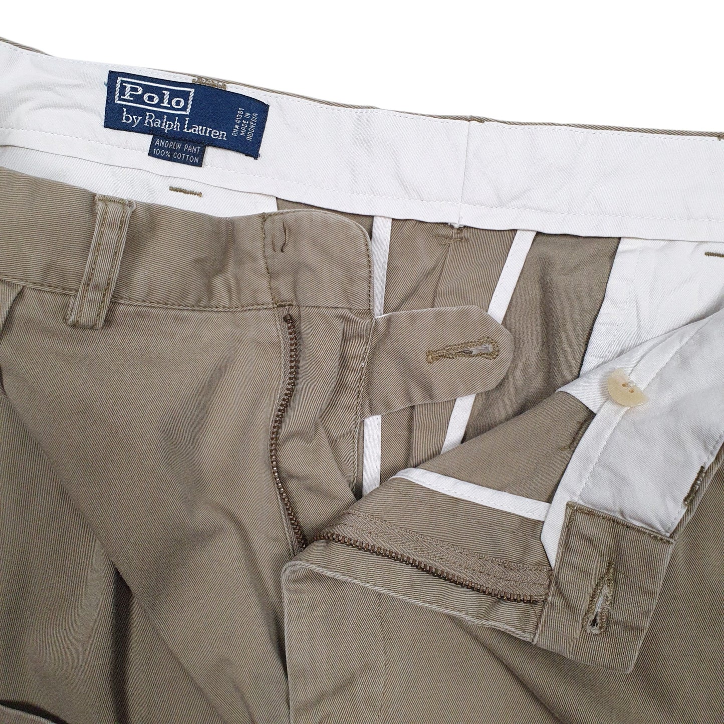 Mens Beige Polo Ralph Lauren Andrew Pant Pleated  Trousers