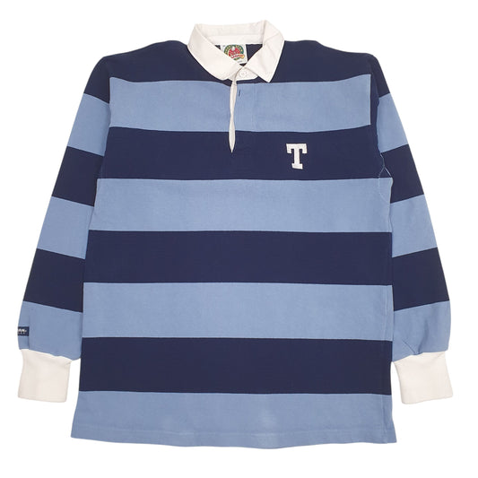 Mens Blue Barbarian  Long Sleeve Polo Shirt