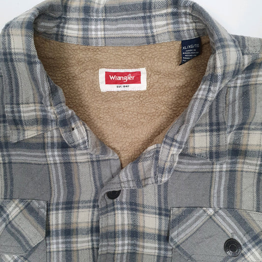 Mens Grey Wrangler Sherpa Lined  Coat