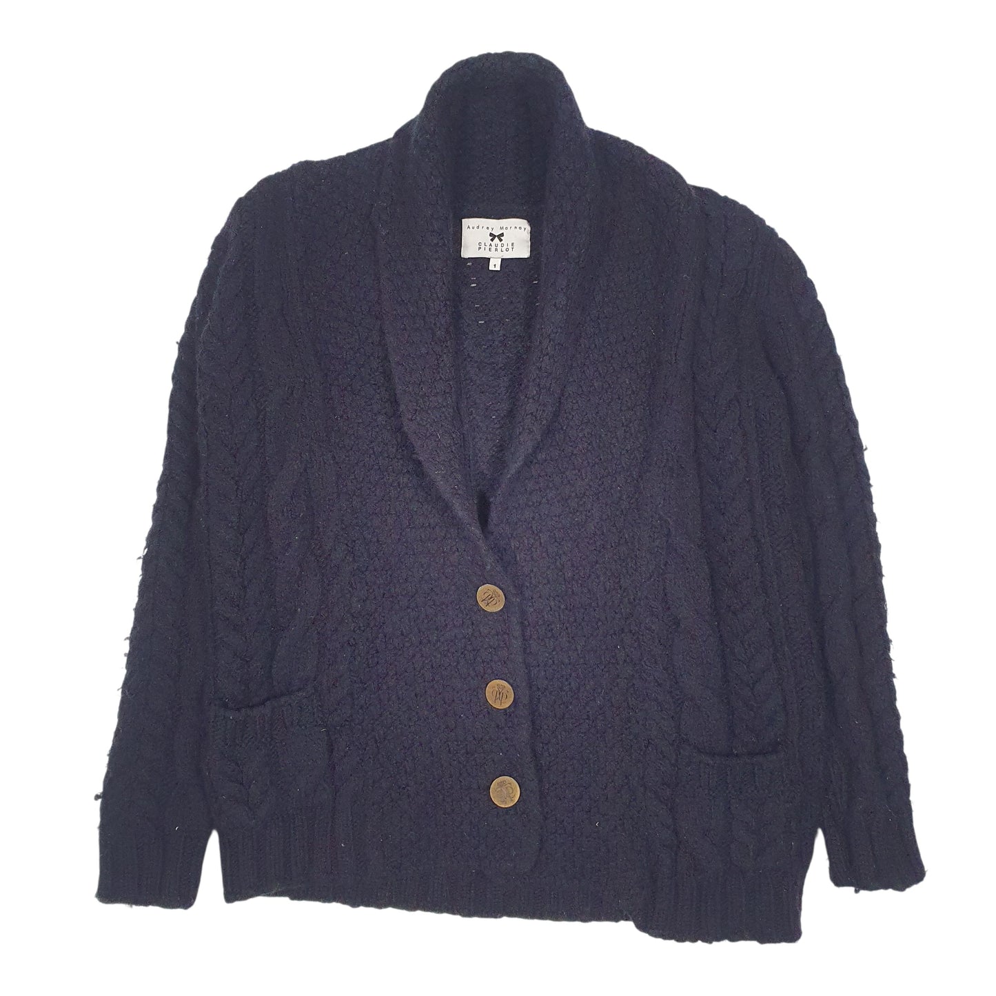 Womens Navy Claudia Pierlot Knitwear  Coat