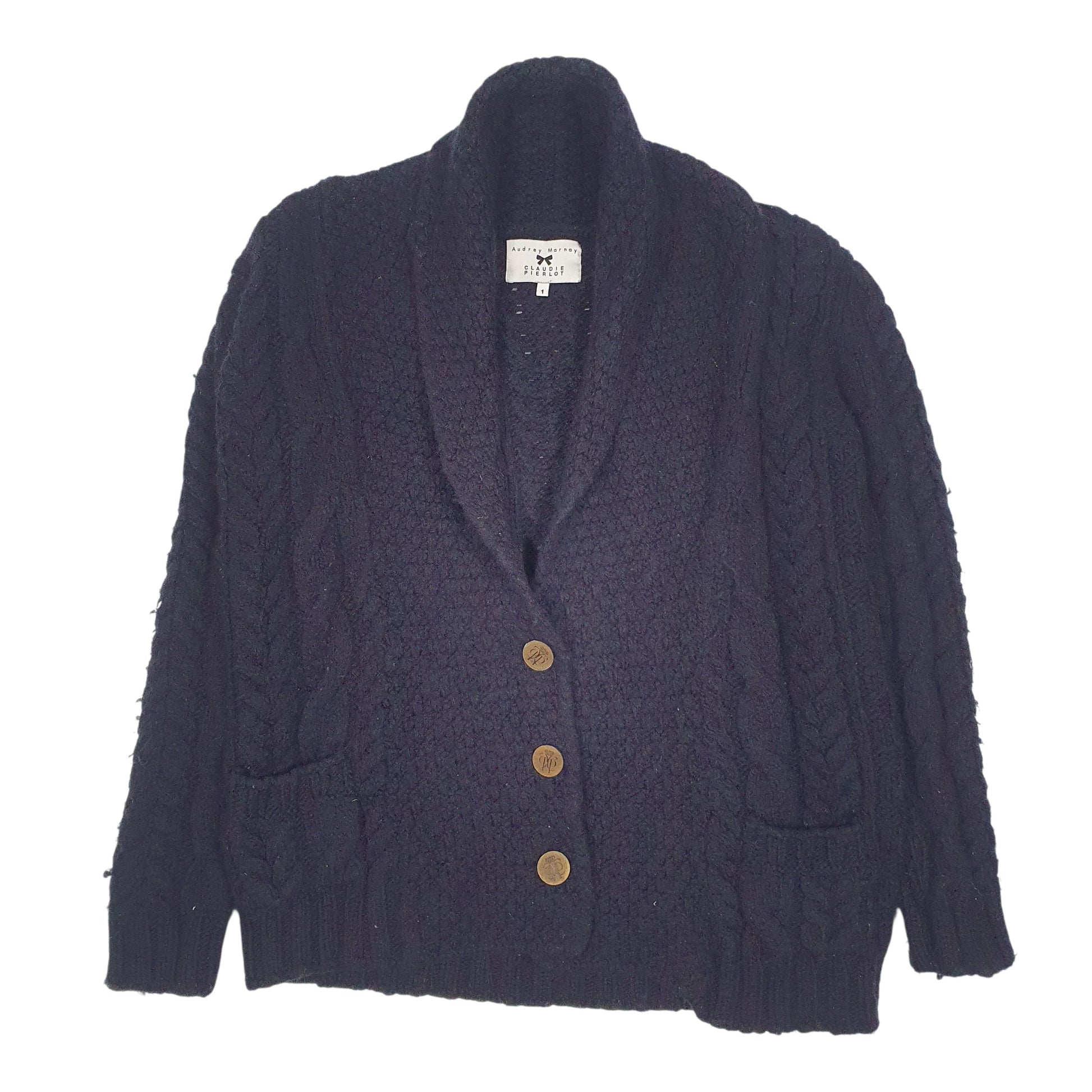 Womens Navy Claudia Pierlot Knitwear  Coat