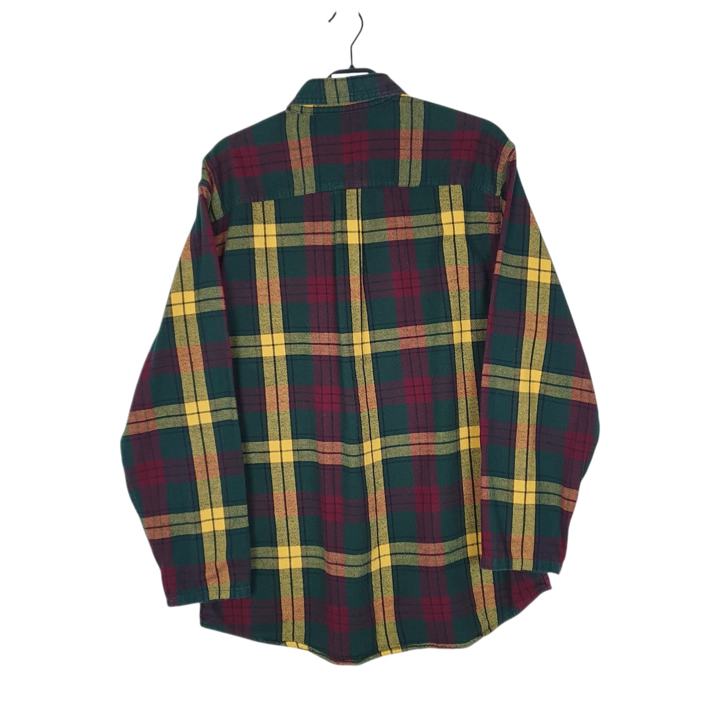 Mens Green L.L.Bean Thick Flannel Plaid  Shirt