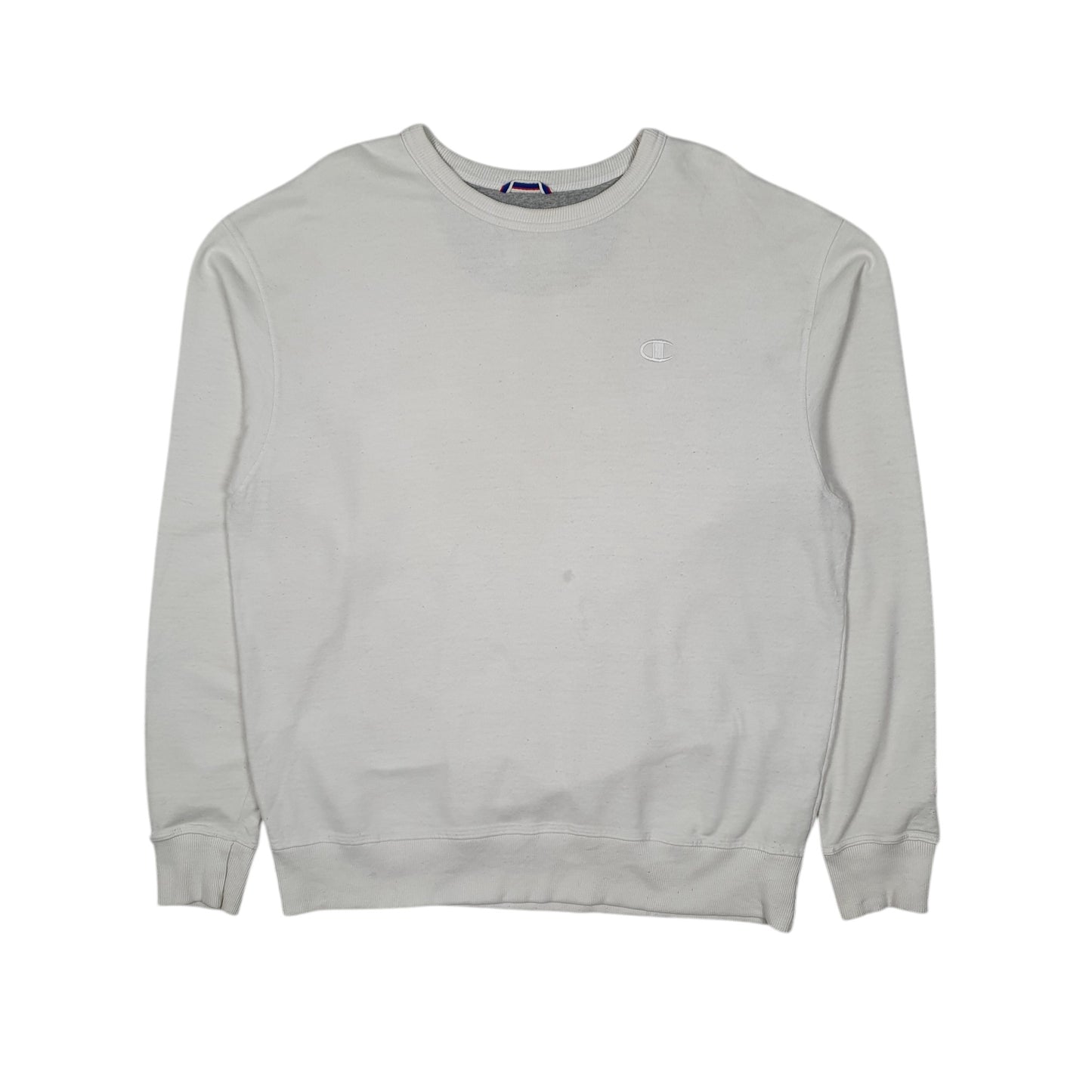 Mens White Champion  Crewneck Jumper