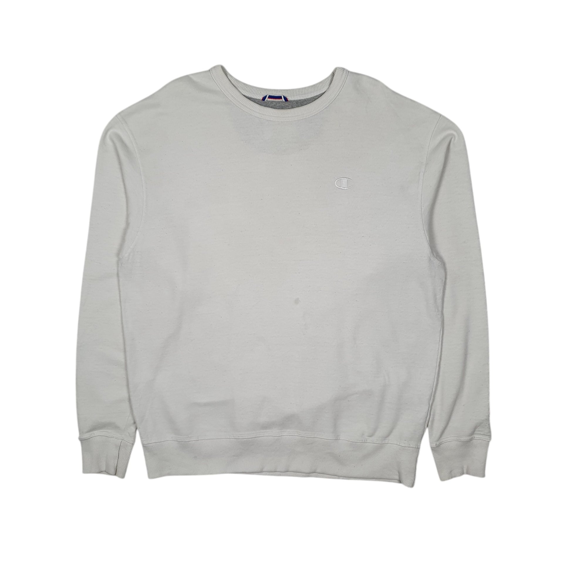 Mens White Champion  Crewneck Jumper