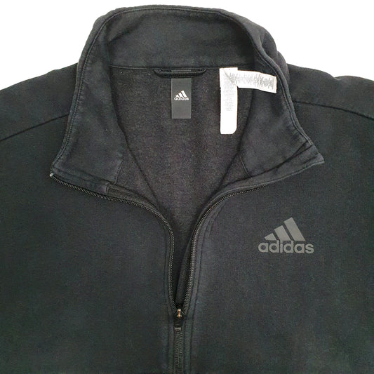 Mens Black Adidas  Quarter Zip Jumper