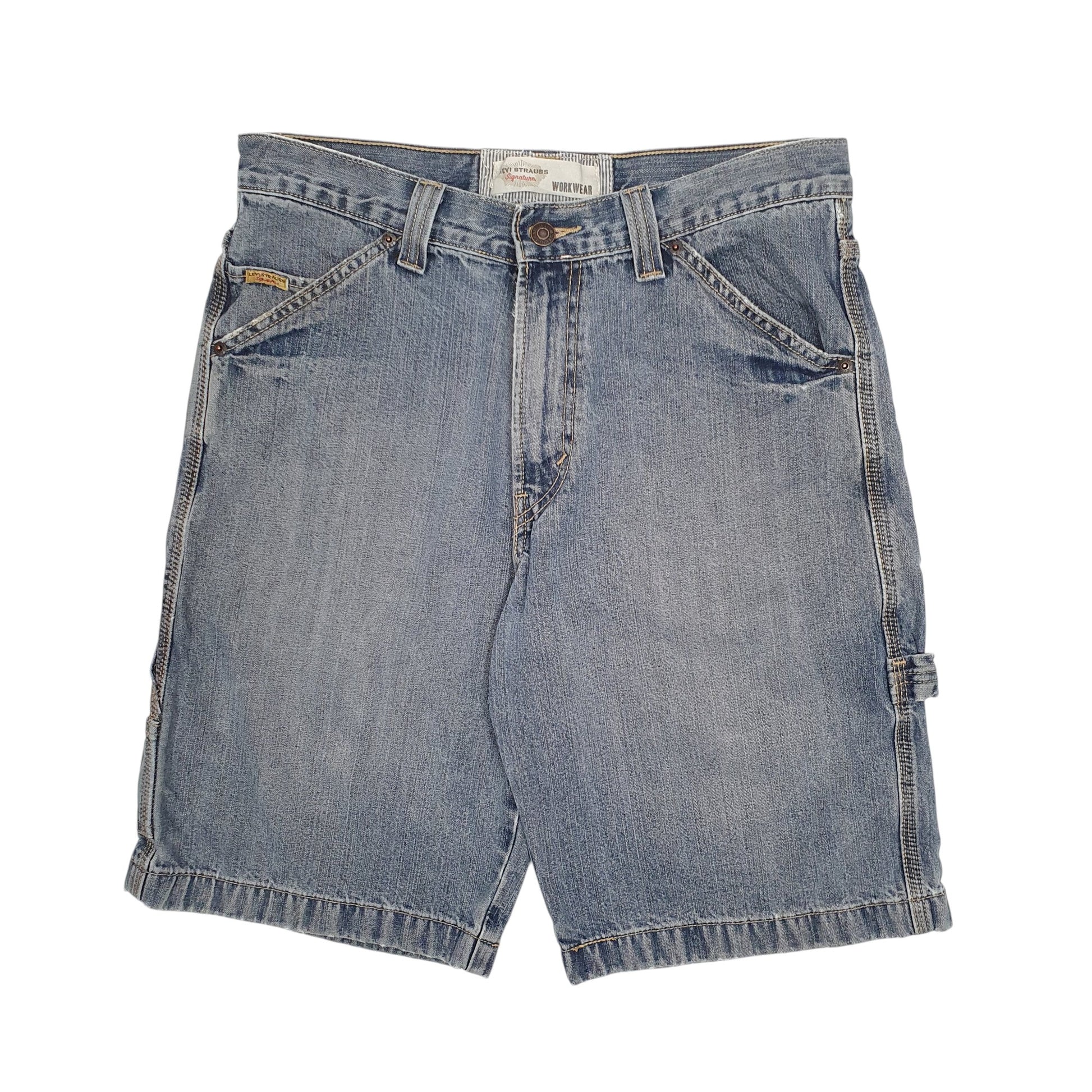 Mens Blue Levis Signature Workwear Carpenter Denim Shorts