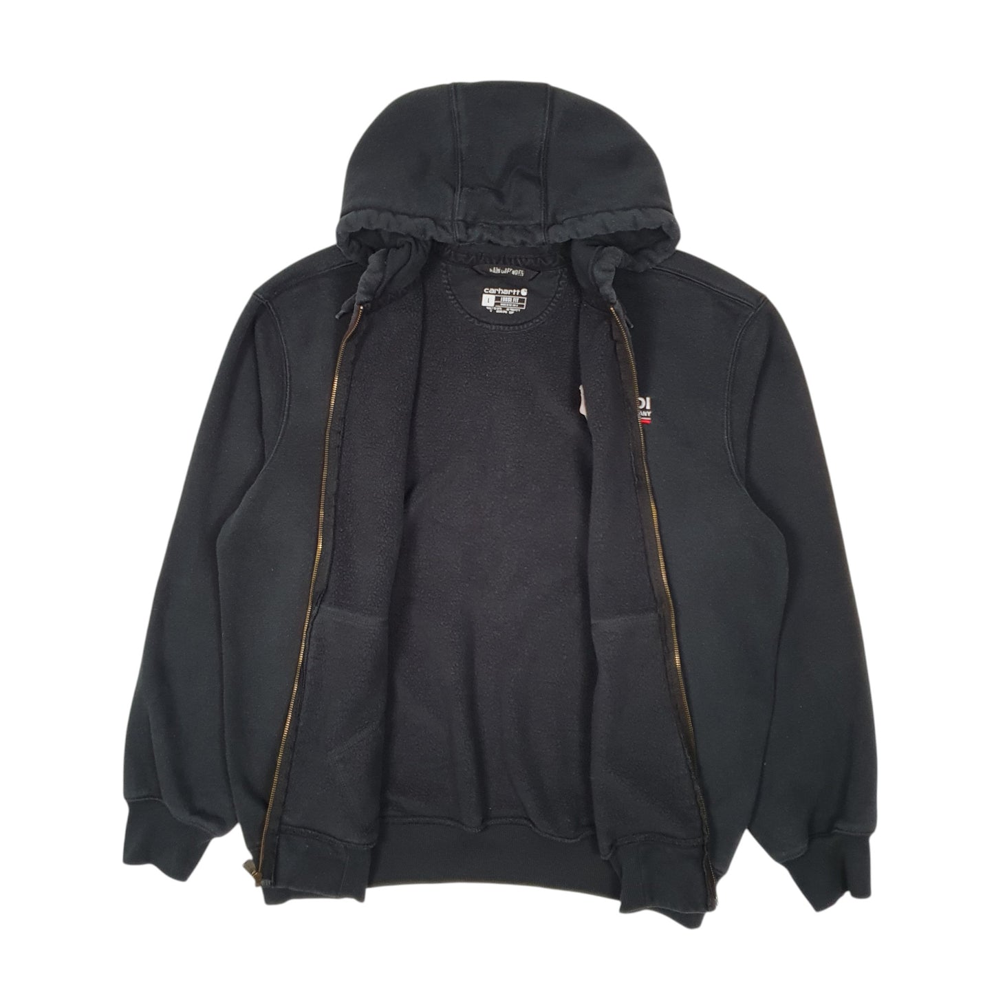 Mens Black Carhartt Hoodie Full Zip Jumper