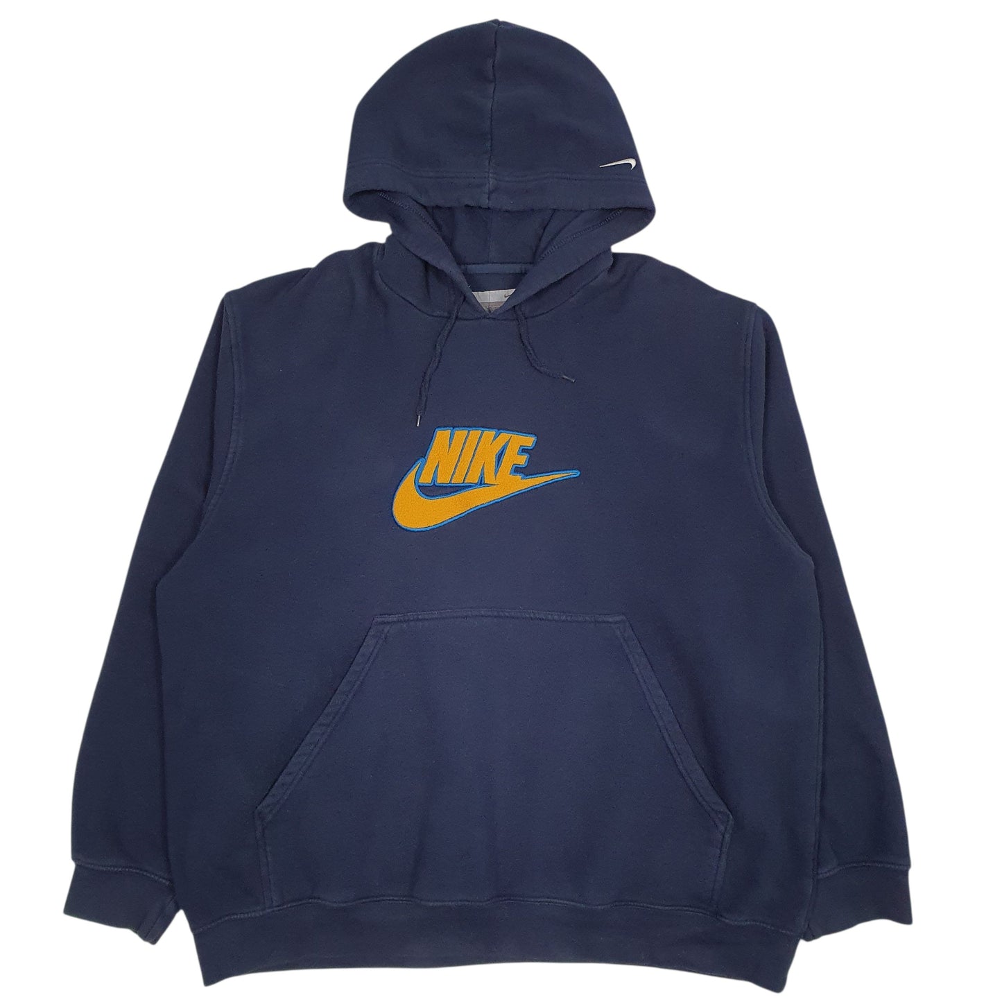 Mens Navy Nike Vintage 00s Spellout Hoodie Jumper