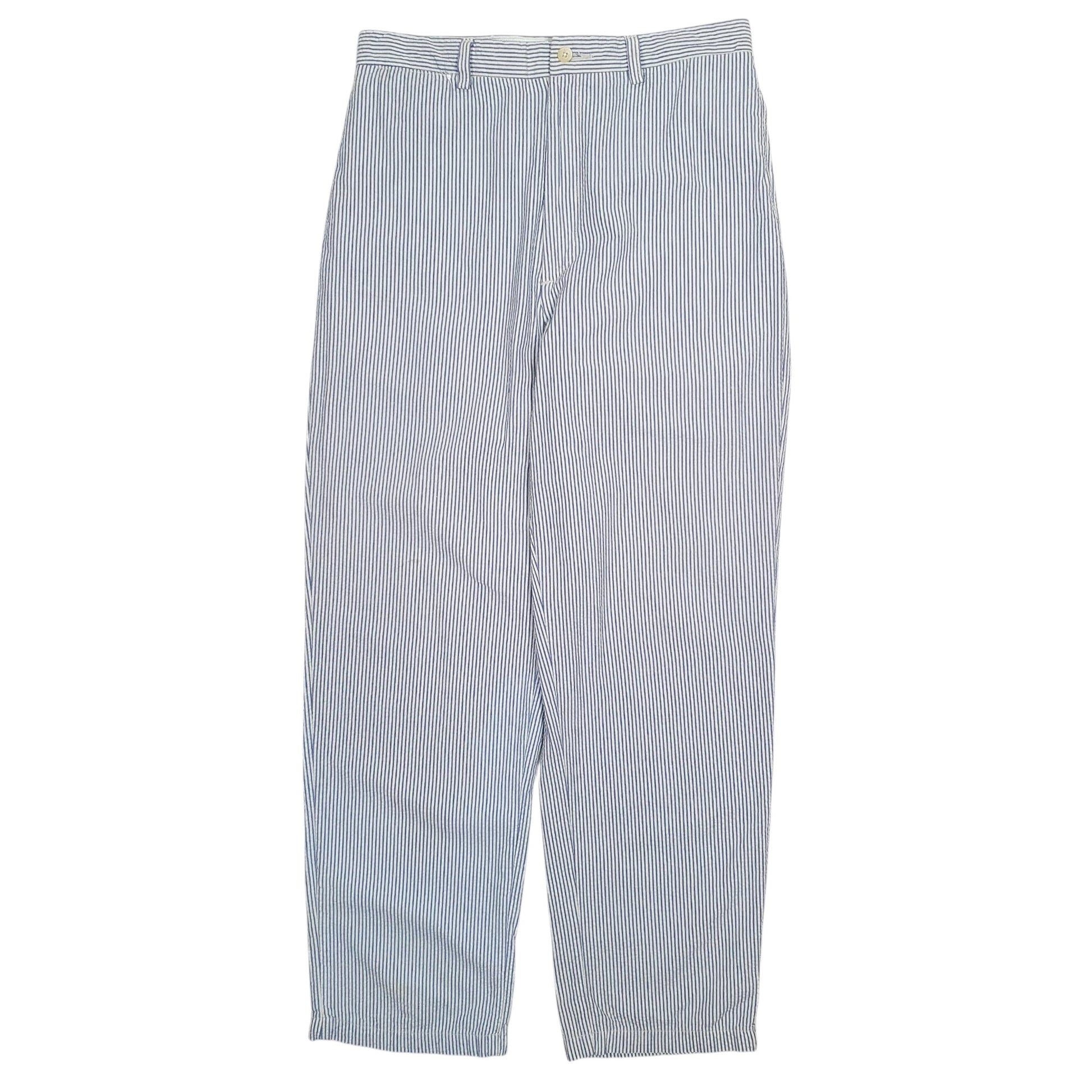 Mens Blue Polo Ralph Lauren Vintage 80s Made In USA Striped Chino Trousers