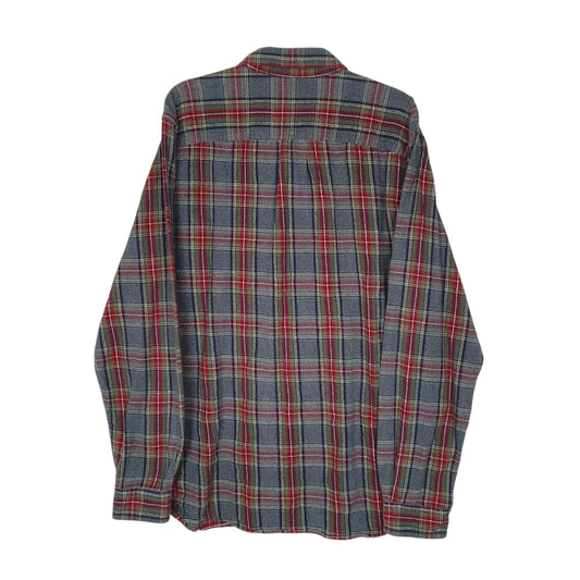 Mens Grey L.L.Bean Scotch Plaid Flannel  Shirt