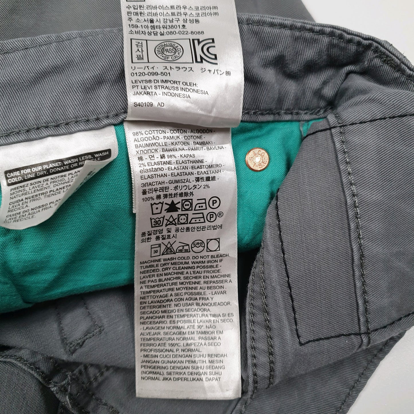 Mens Grey Levis Cycling Commuter  Jeans
