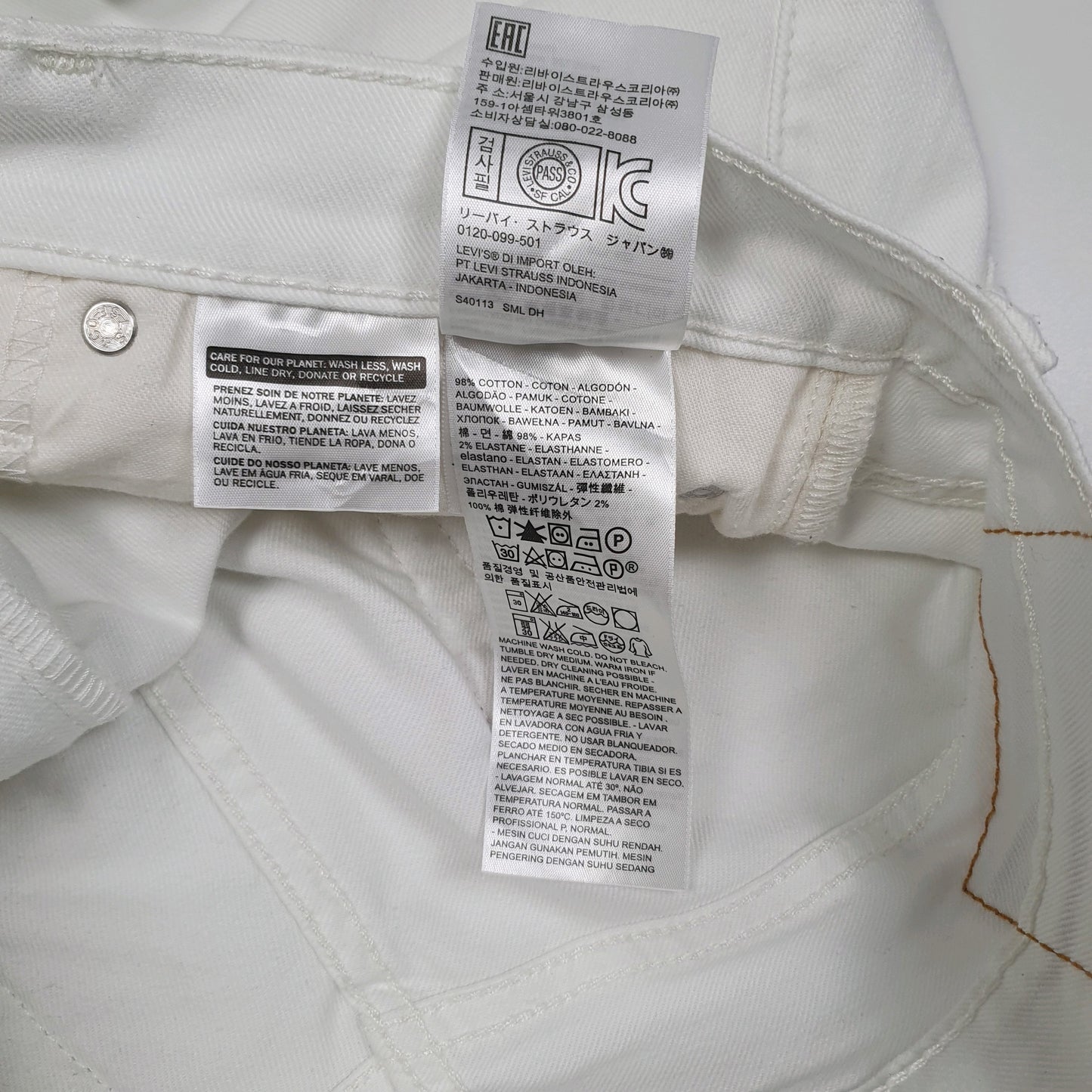 Mens White Levis   Jeans